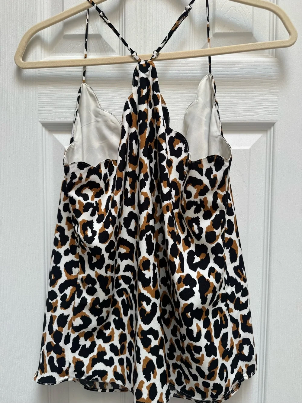 J. Crew Leopard Print halter Spaghetti Strap tank - White/Black/Brown